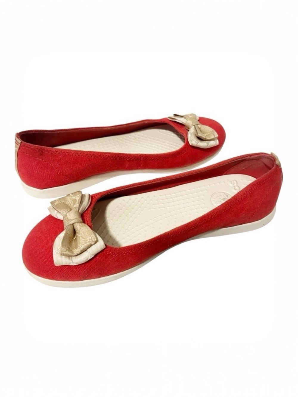 Crocs Women’s Coral Ballet Flat Bow Casual‎ Comfort Shoes Size 7